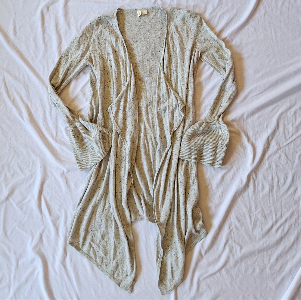 Anthropologie Bell Sleeve Cardigan Xsmall XS Grey